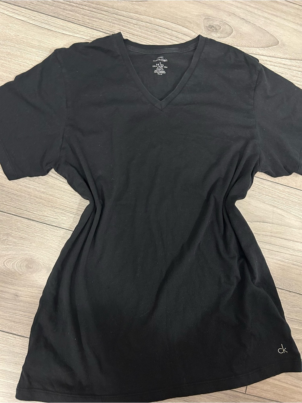 Calvin Klein Black V-Neck Cotton Tee